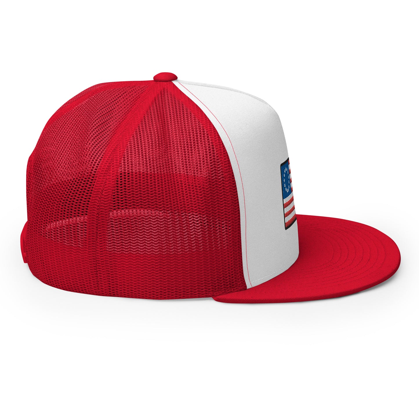 13 Star Betsy Ross Flag Flat Bill Trucker Hat