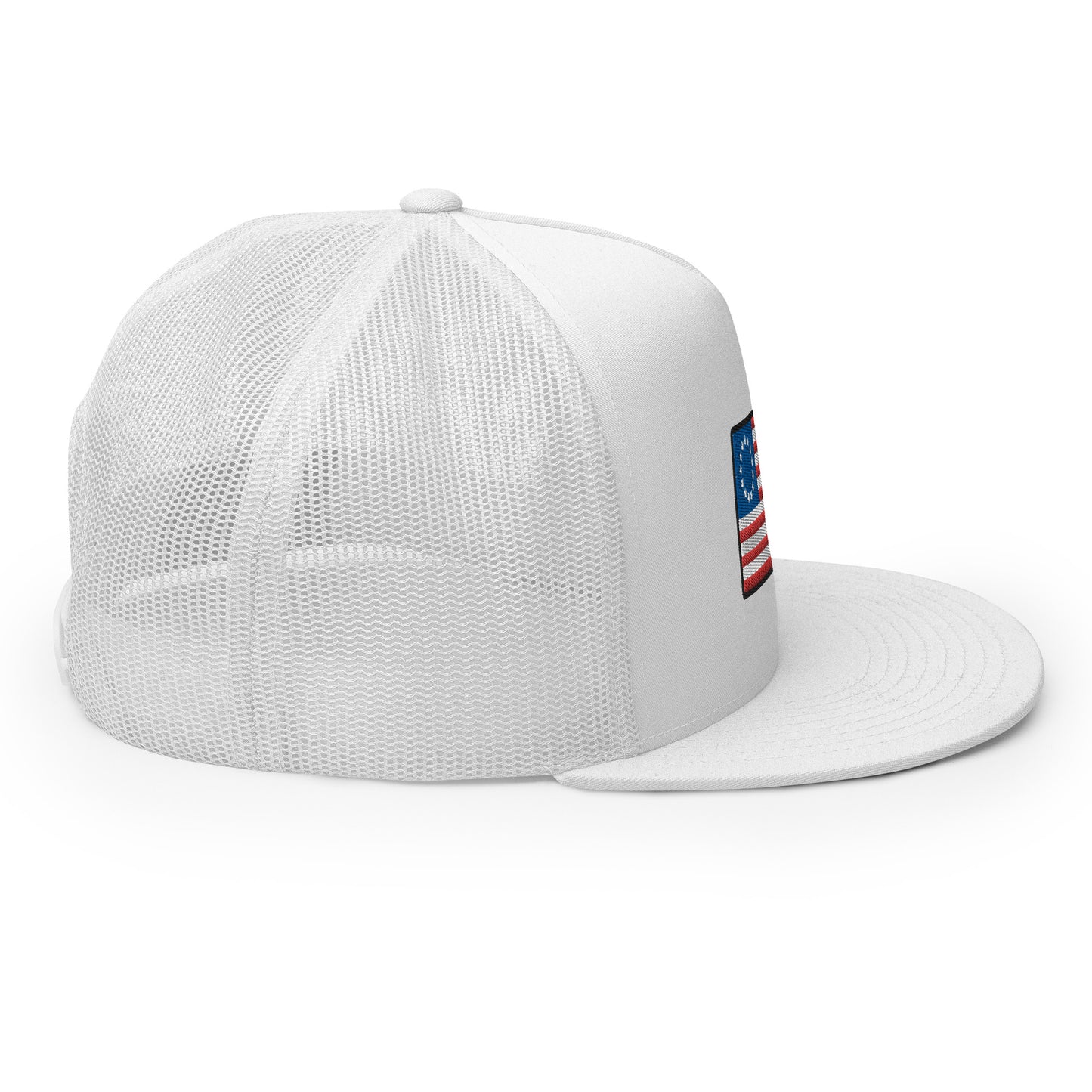 13 Star Betsy Ross Flag Flat Bill Trucker Hat