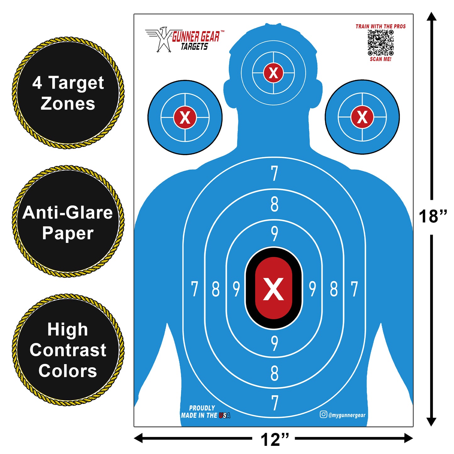 25 Pack - 12" x 18" Paper Shooting Targets For The Range