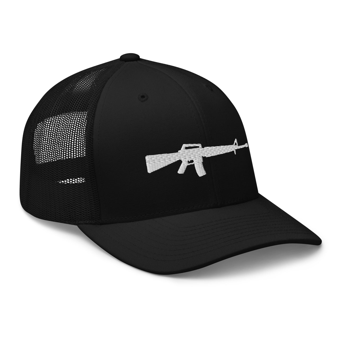 M16 White Silhouette Snapback Baseball Hat