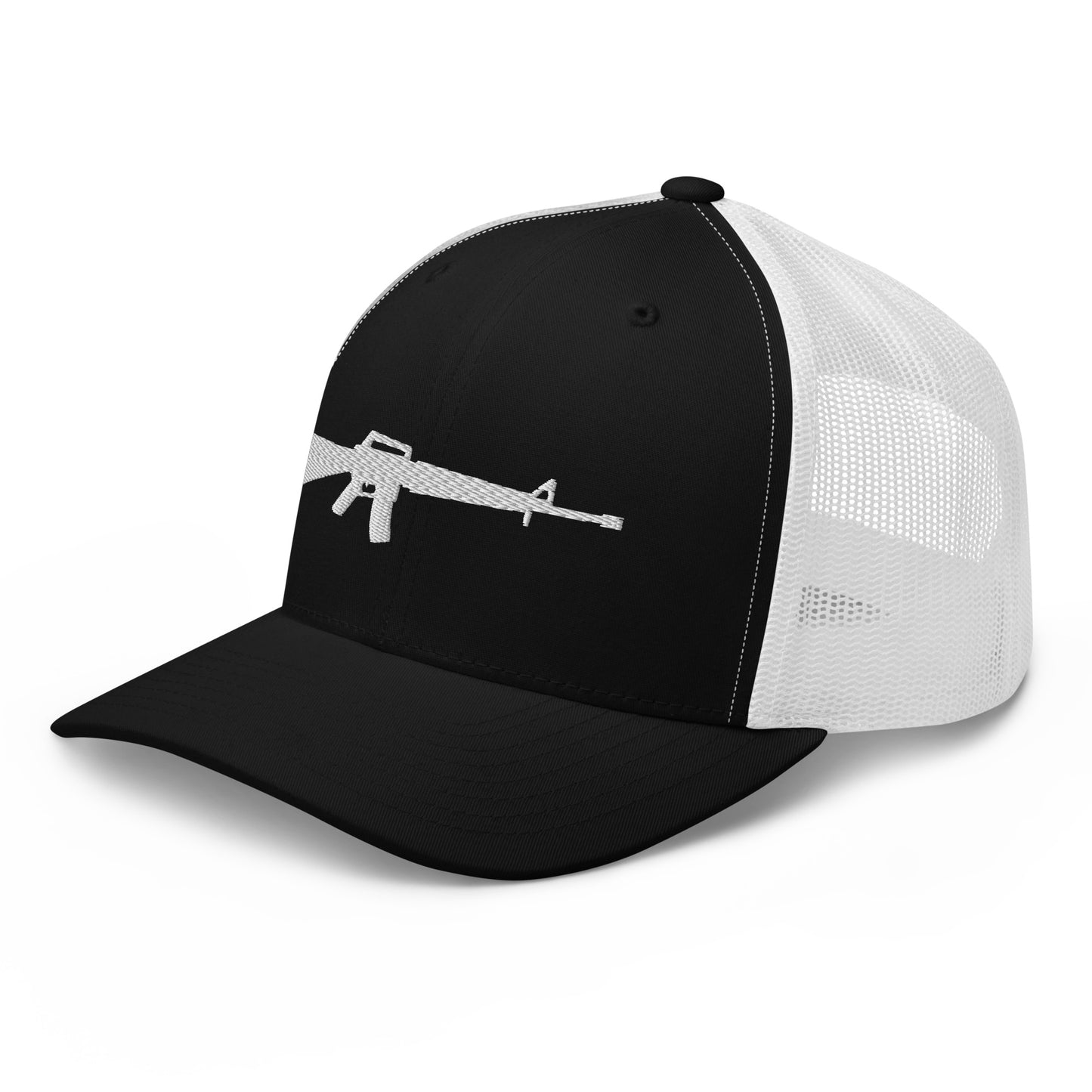 M16 White Silhouette Snapback Baseball Hat