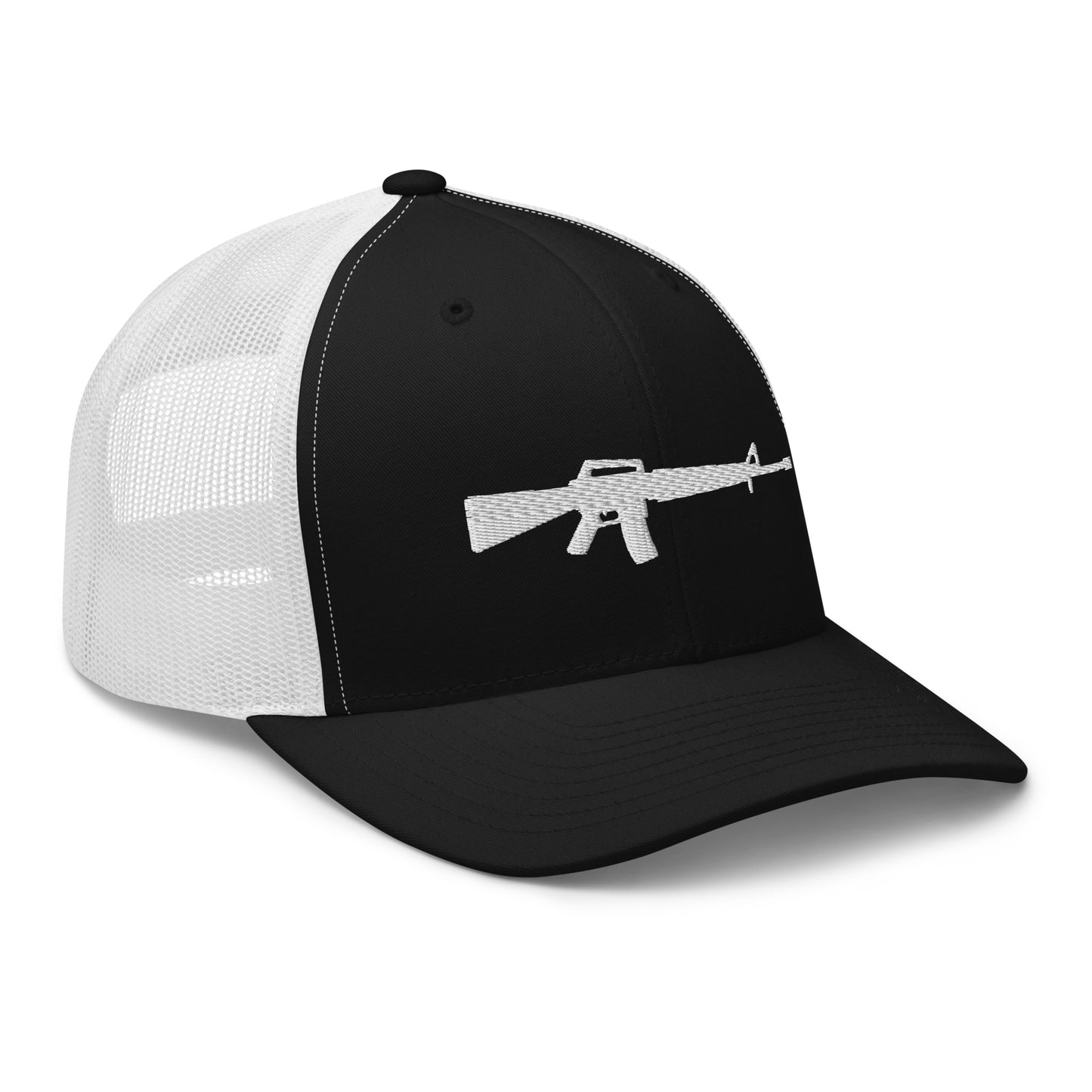 M16 White Silhouette Snapback Baseball Hat