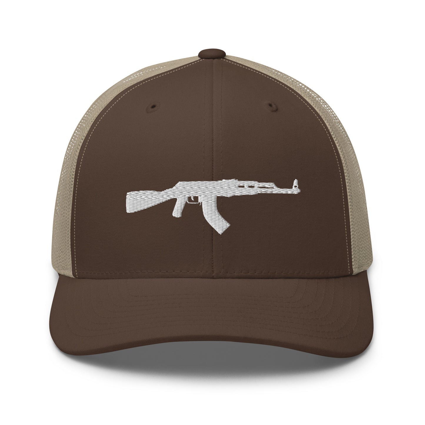 AK-47 White Silhouette Snapback Trucker Hat