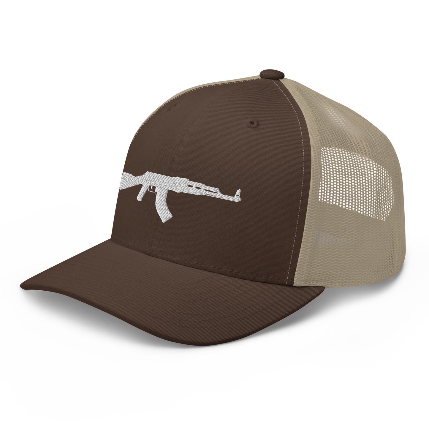 AK-47 White Silhouette Snapback Trucker Hat