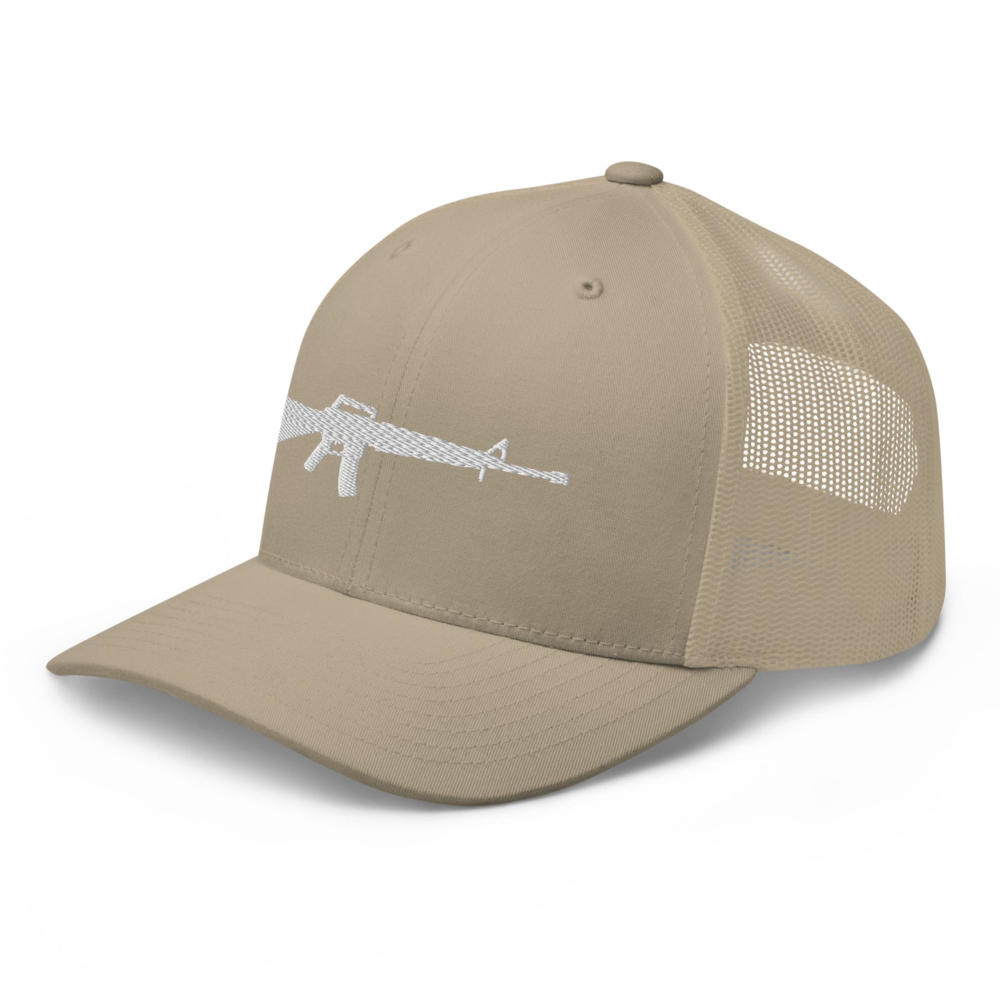 M16 White Silhouette Snapback Baseball Hat