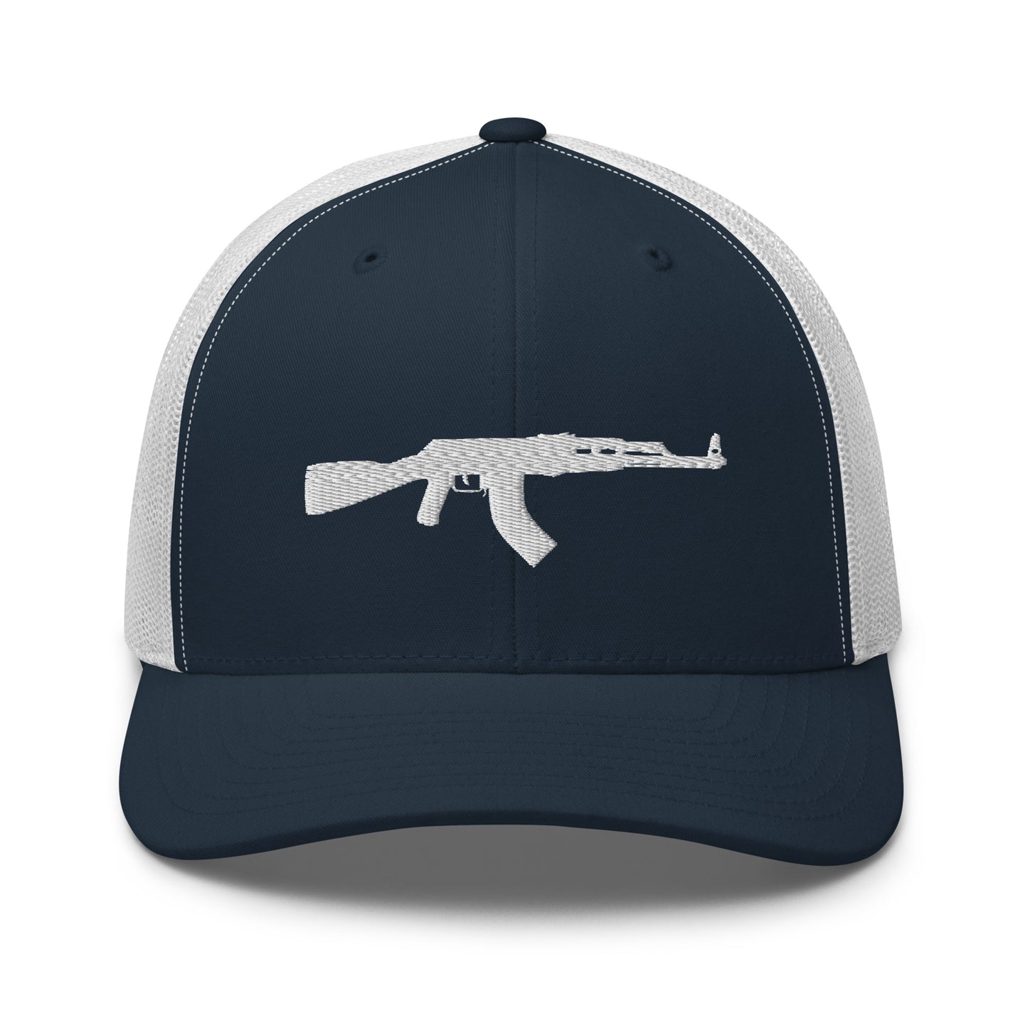 AK-47 White Silhouette Snapback Trucker Hat