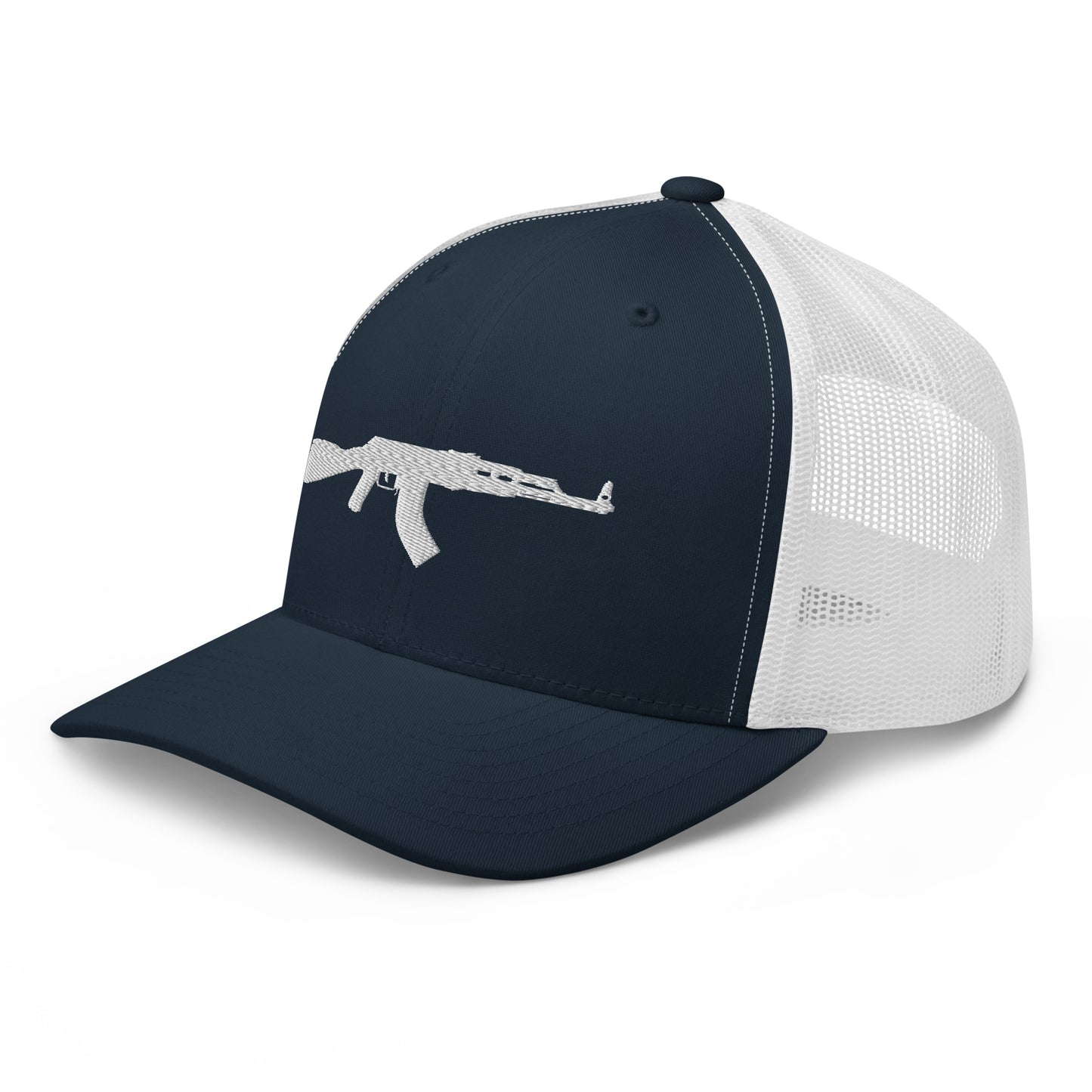 AK-47 White Silhouette Snapback Trucker Hat