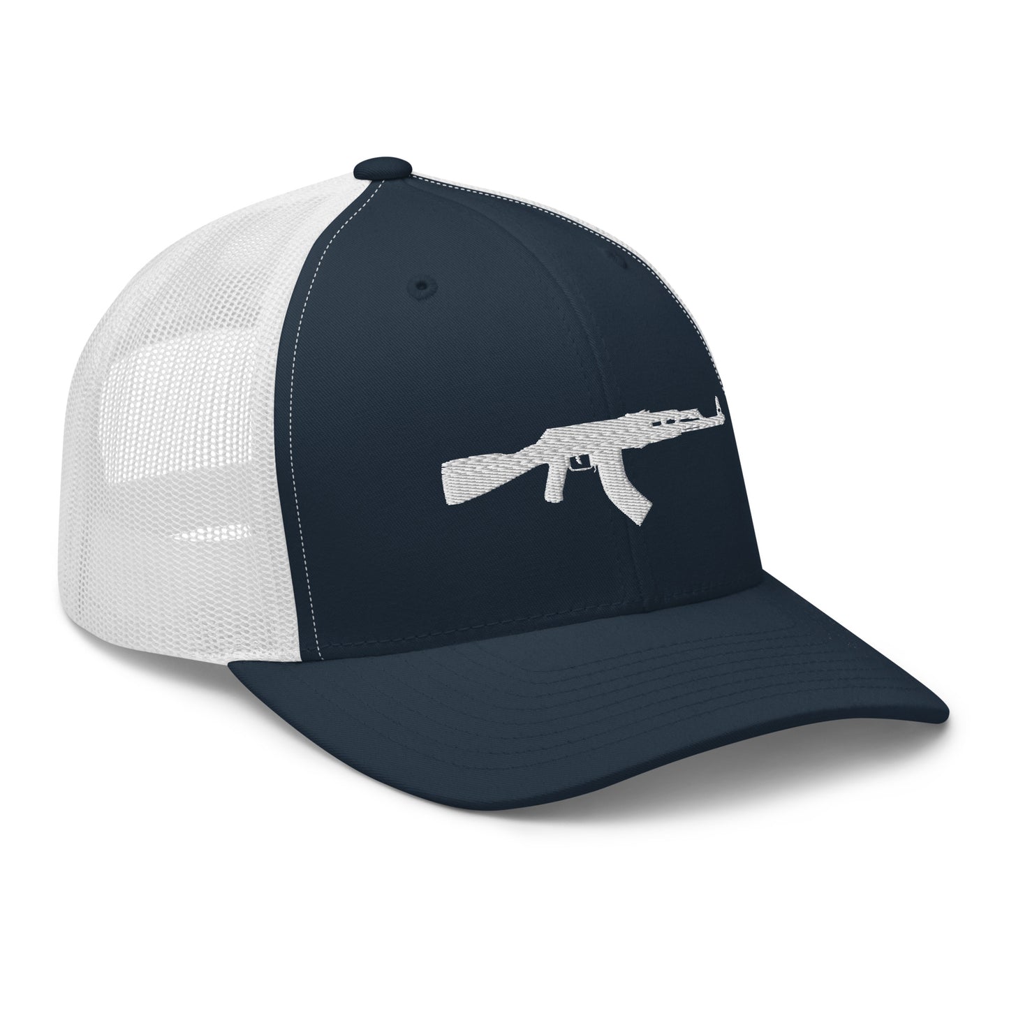 AK-47 White Silhouette Snapback Trucker Hat