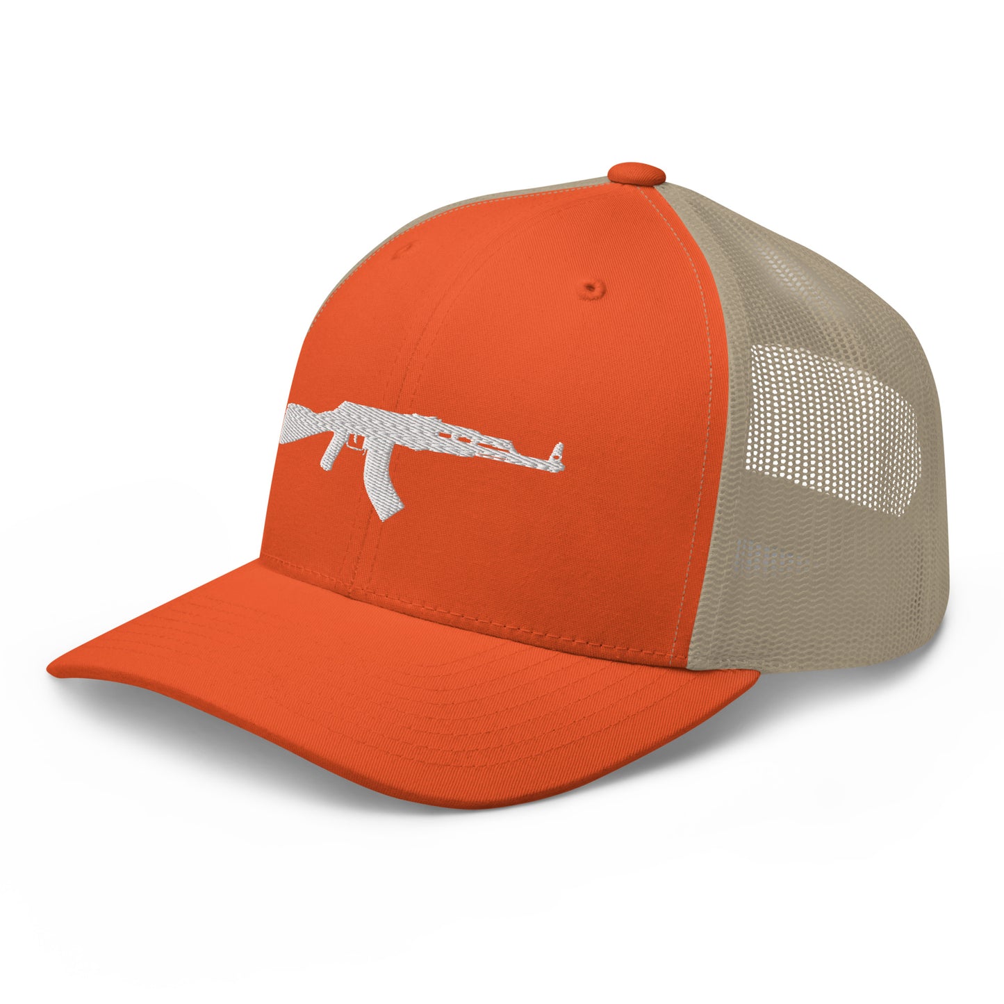 AK-47 White Silhouette Snapback Trucker Hat