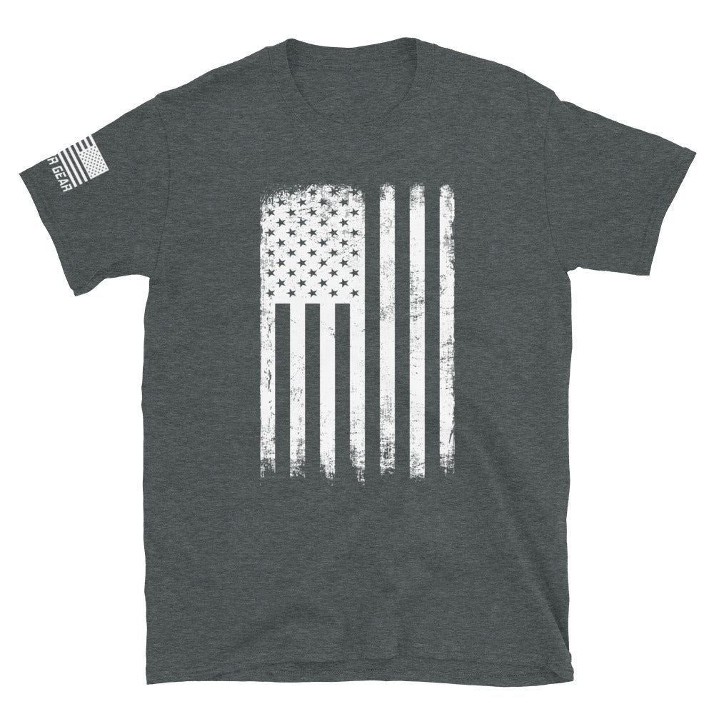 Distressed White American Flag