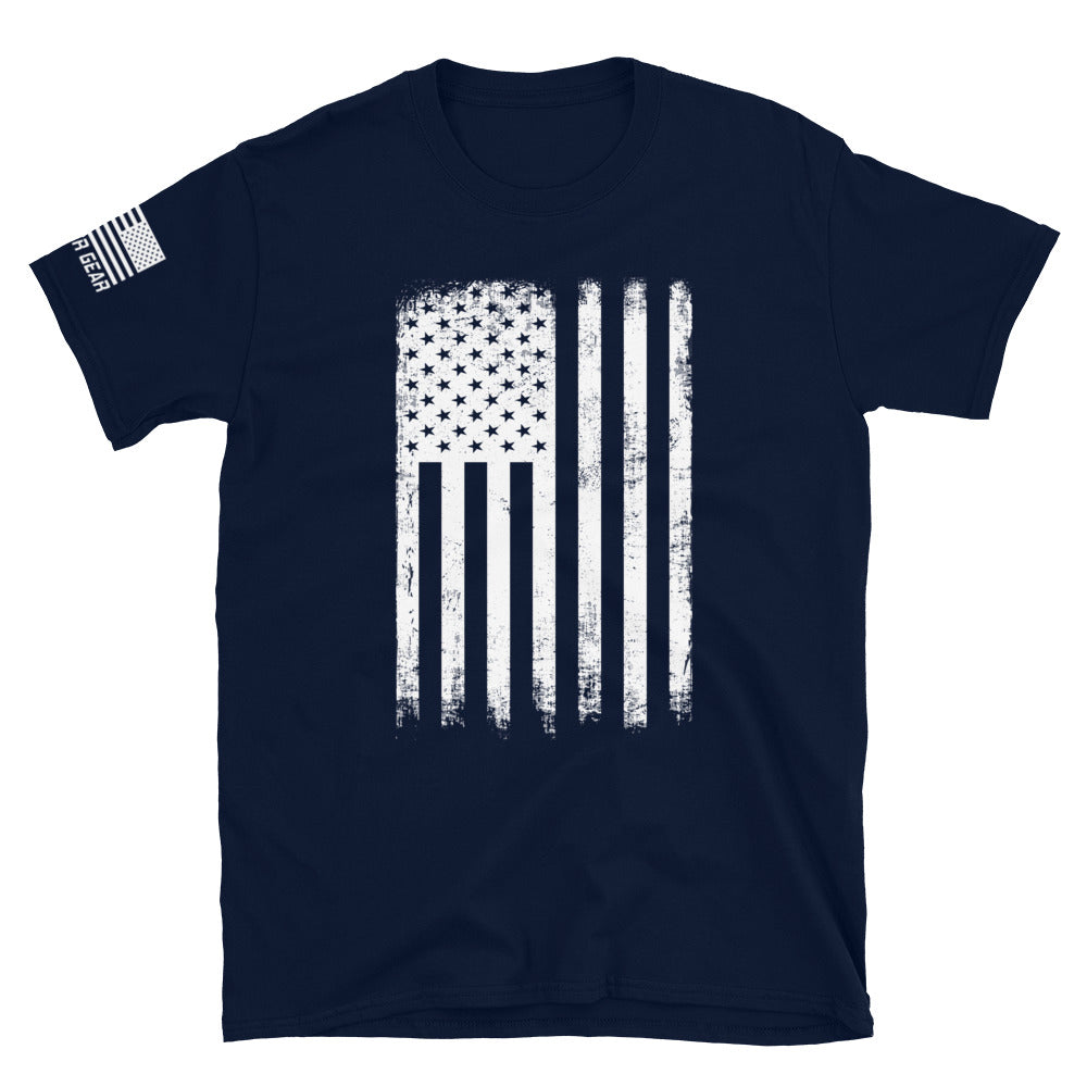 Distressed White American Flag