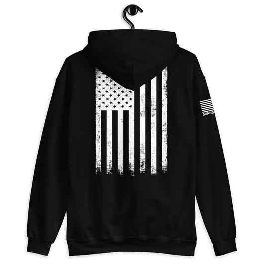 White American Flag Hoodie (Back)