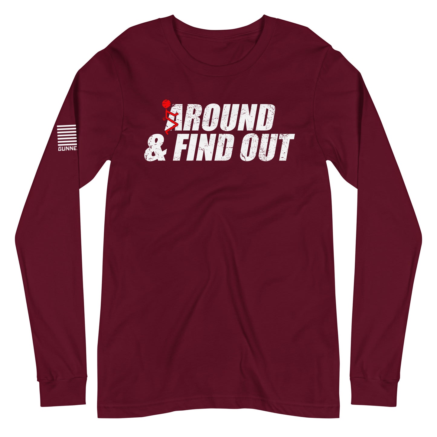 Around And Find Out - Red And White Long Sleeve